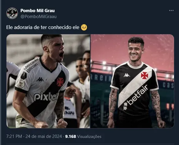 Gabriel Pec comenta sobre volta de Coutinho ao Vasco e repercute: “ainda volta”